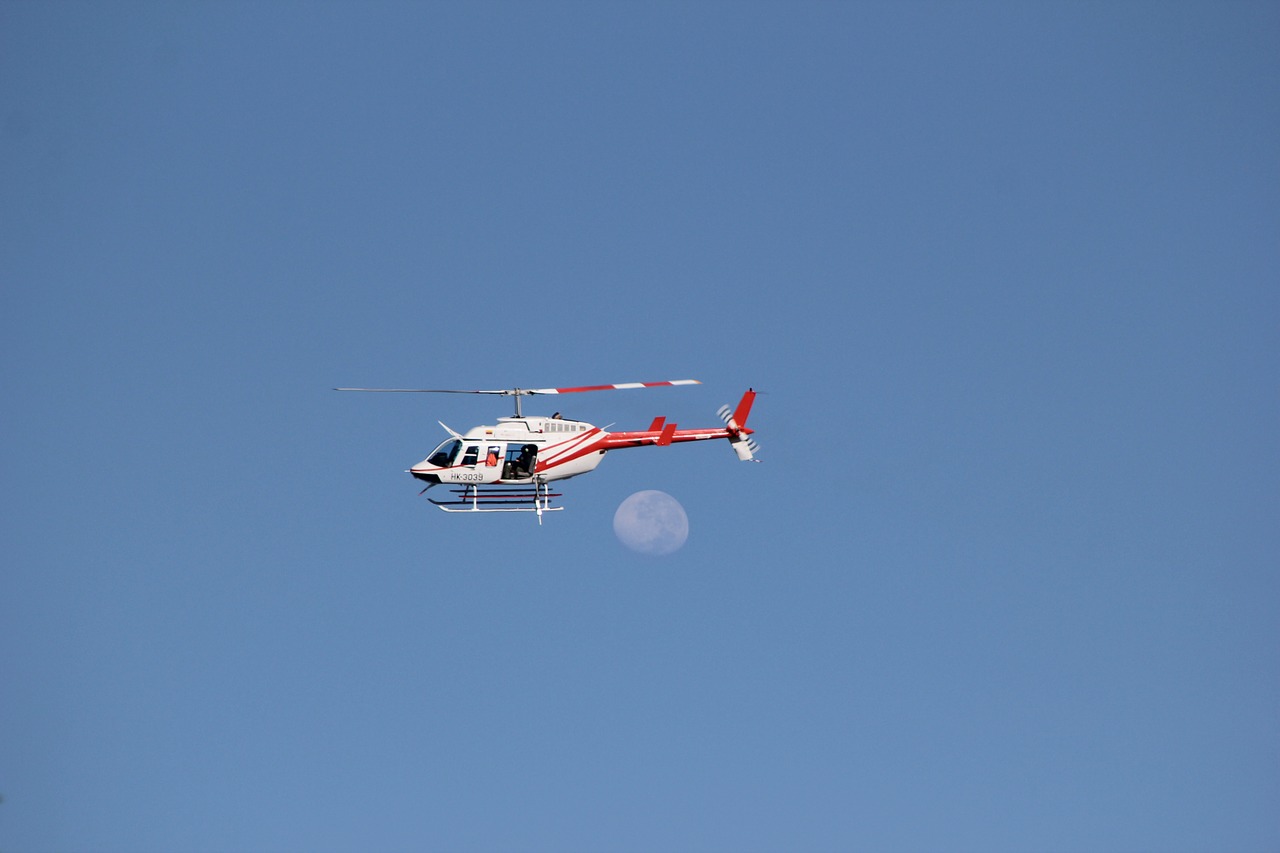 moon sky helicopter free photo