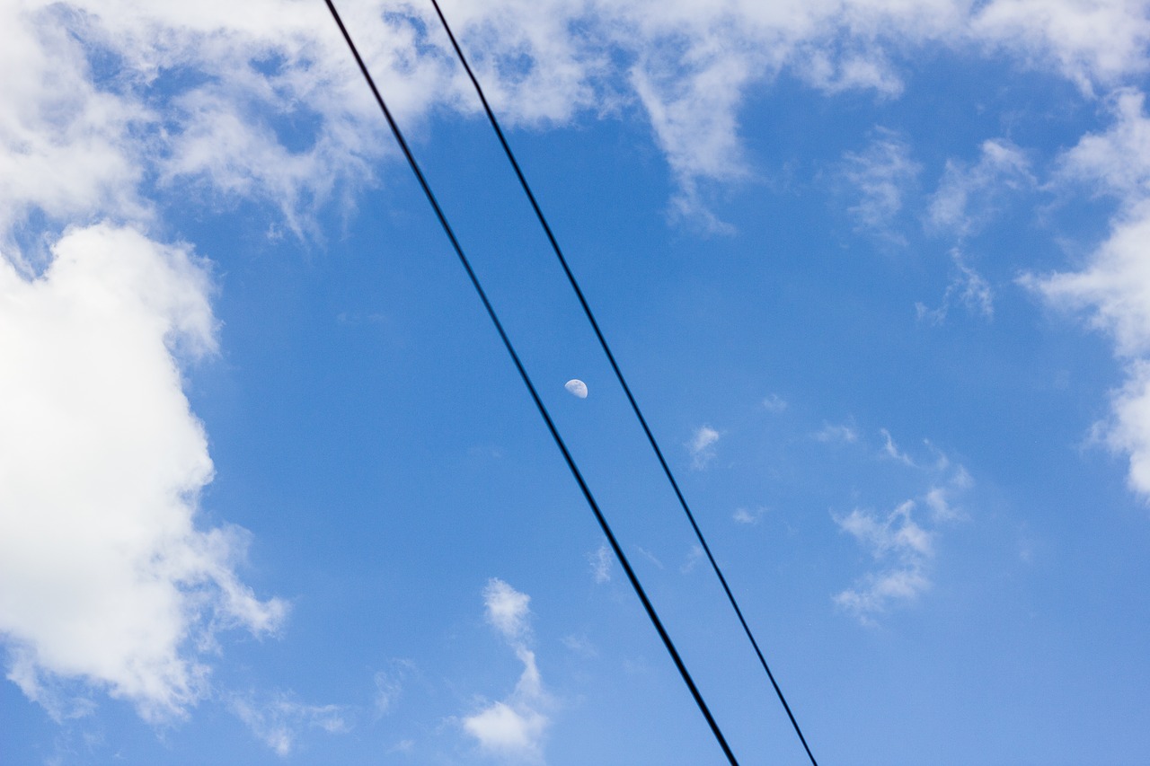 moon sky blue free photo