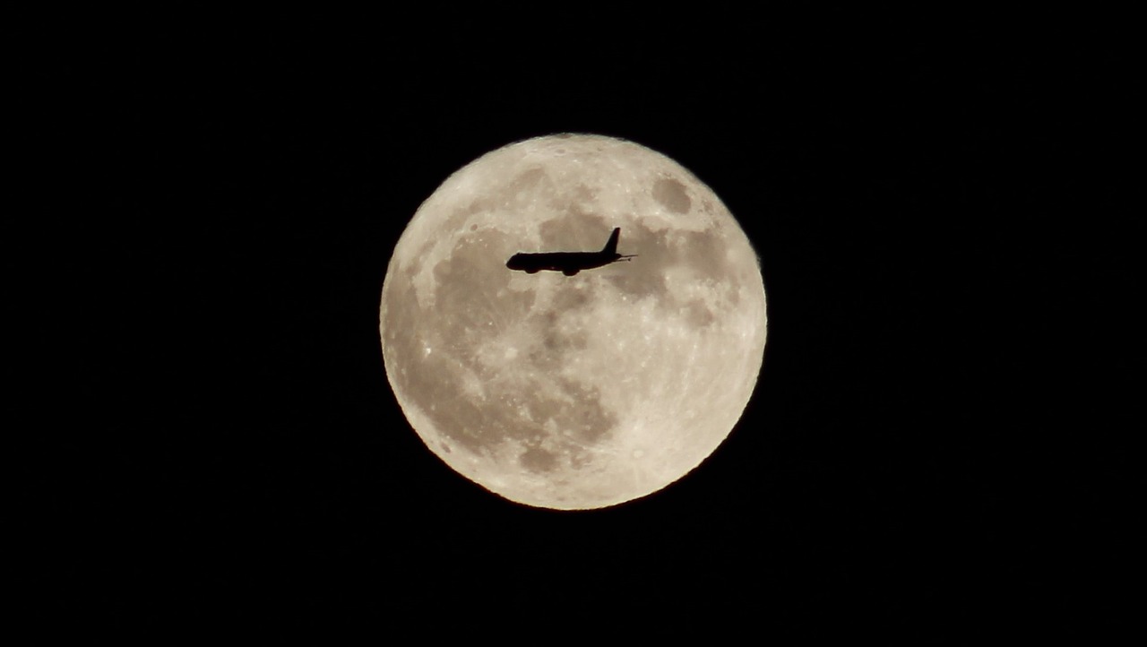 moon aircraft silhouette free photo