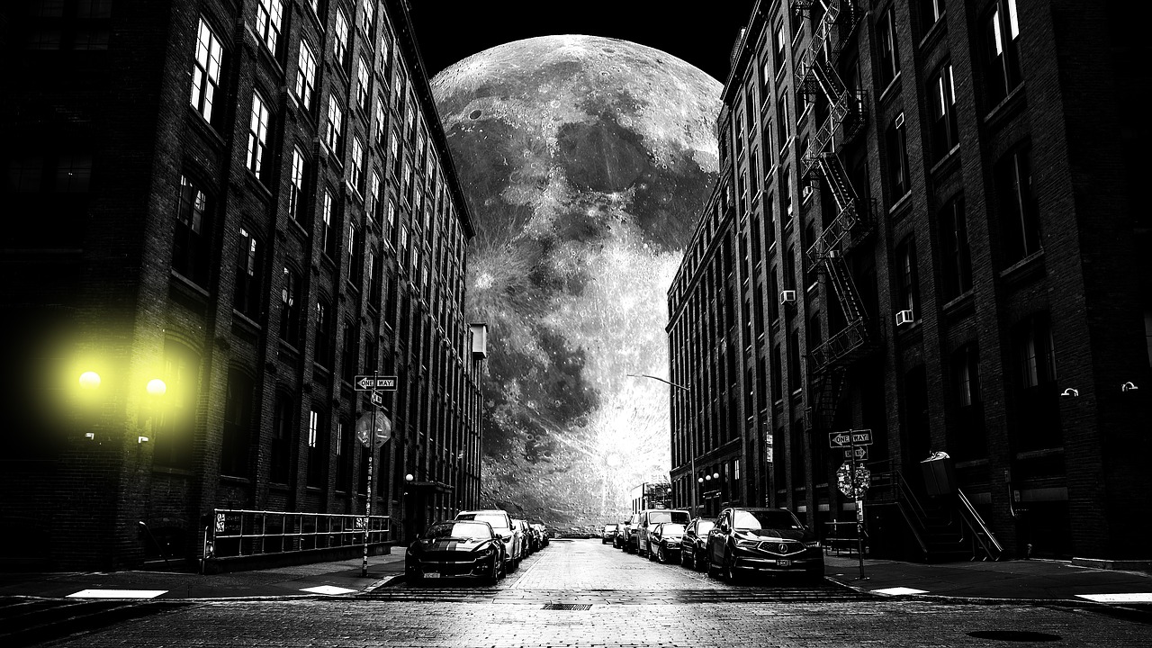 moon black and white glare free photo