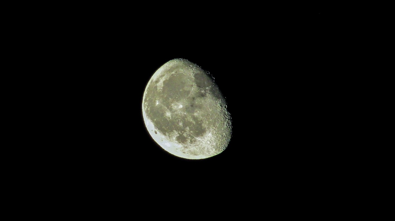 moon half moon astronomy free photo