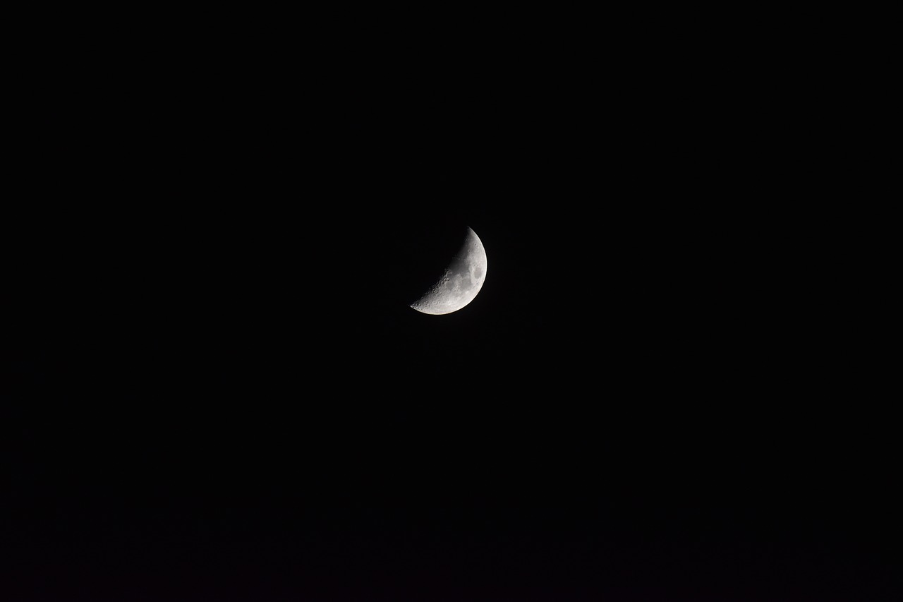 moon half moon dark free photo