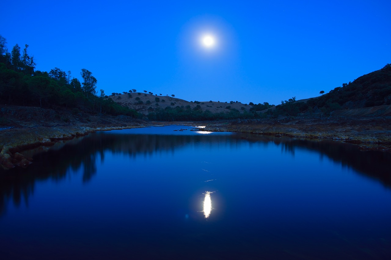 moon night night landscape free photo