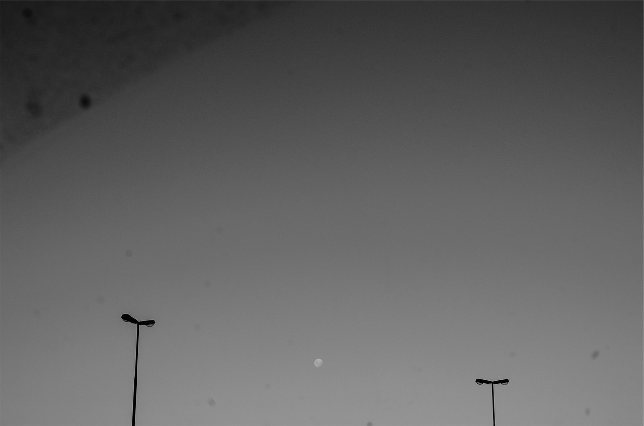 moon sky lamp posts free photo