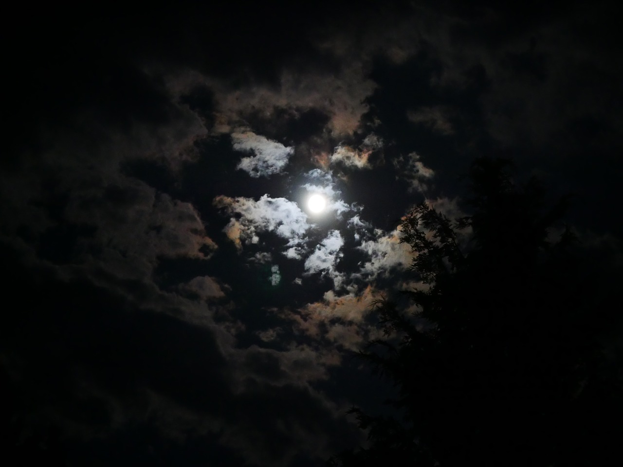 moon clouds air free photo