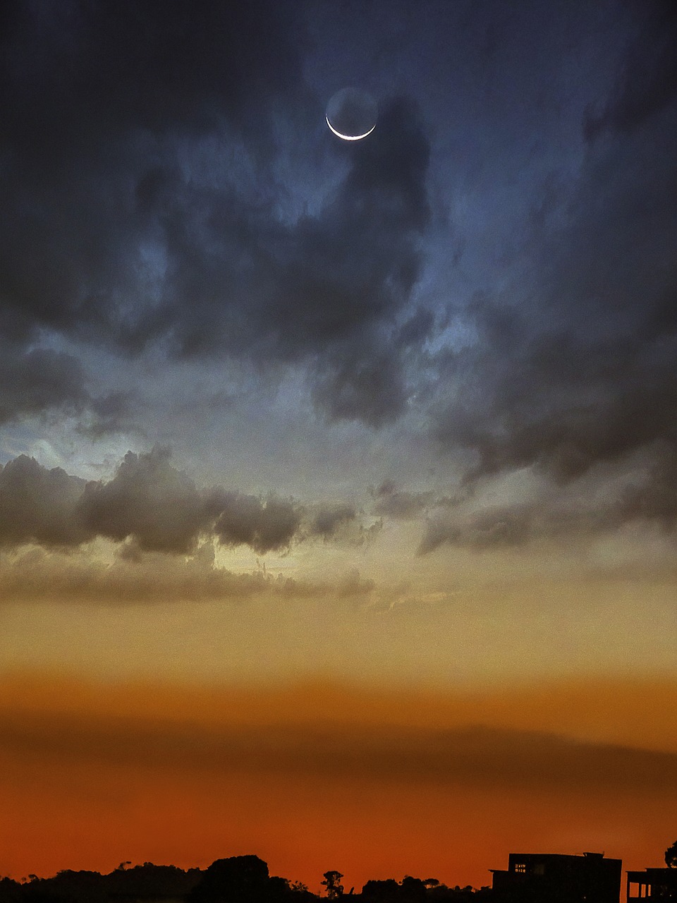 moon sky sunset free photo