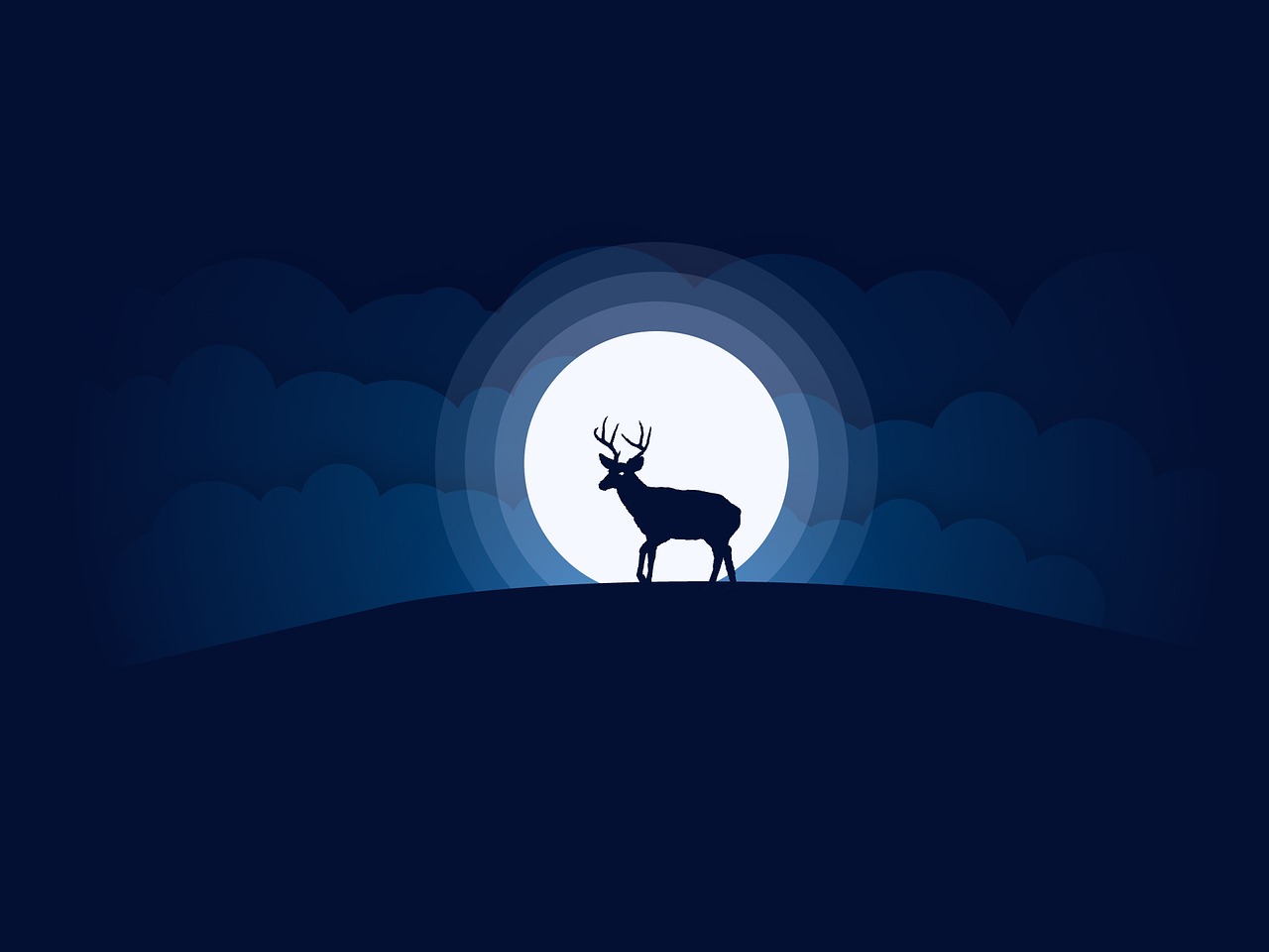 moon deer sky free photo