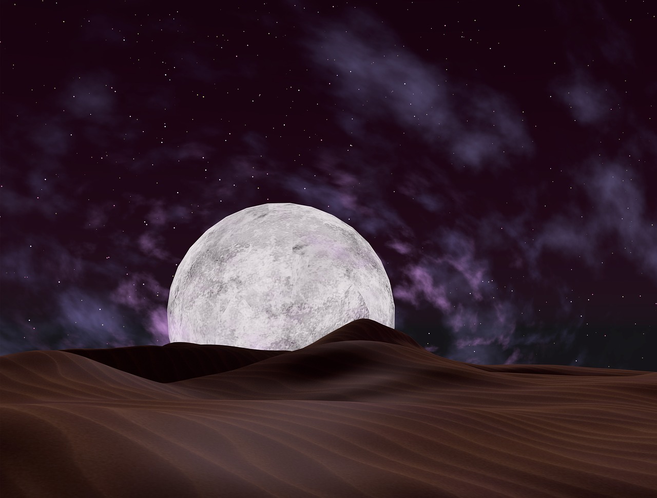 moon desert night free photo