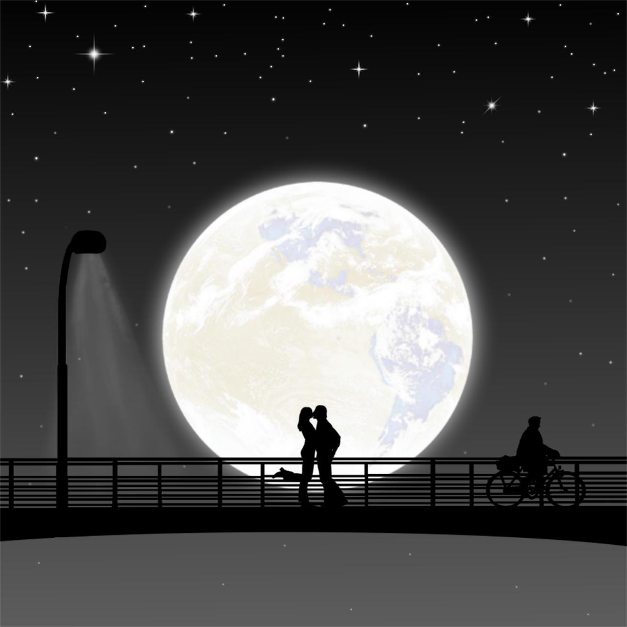 moon night couple free photo