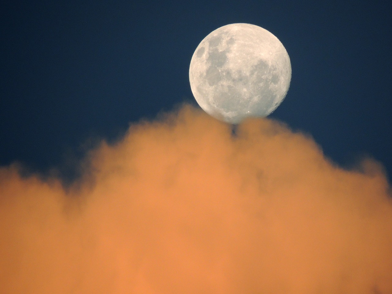 moon sky clouds free photo