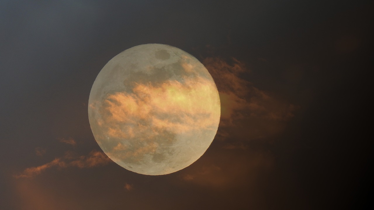 moon clouds the fullness of free photo