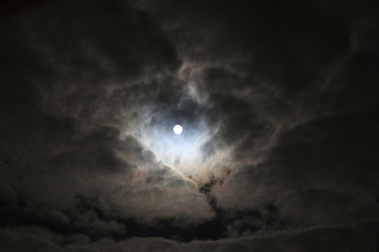 moon  night  clouds free photo
