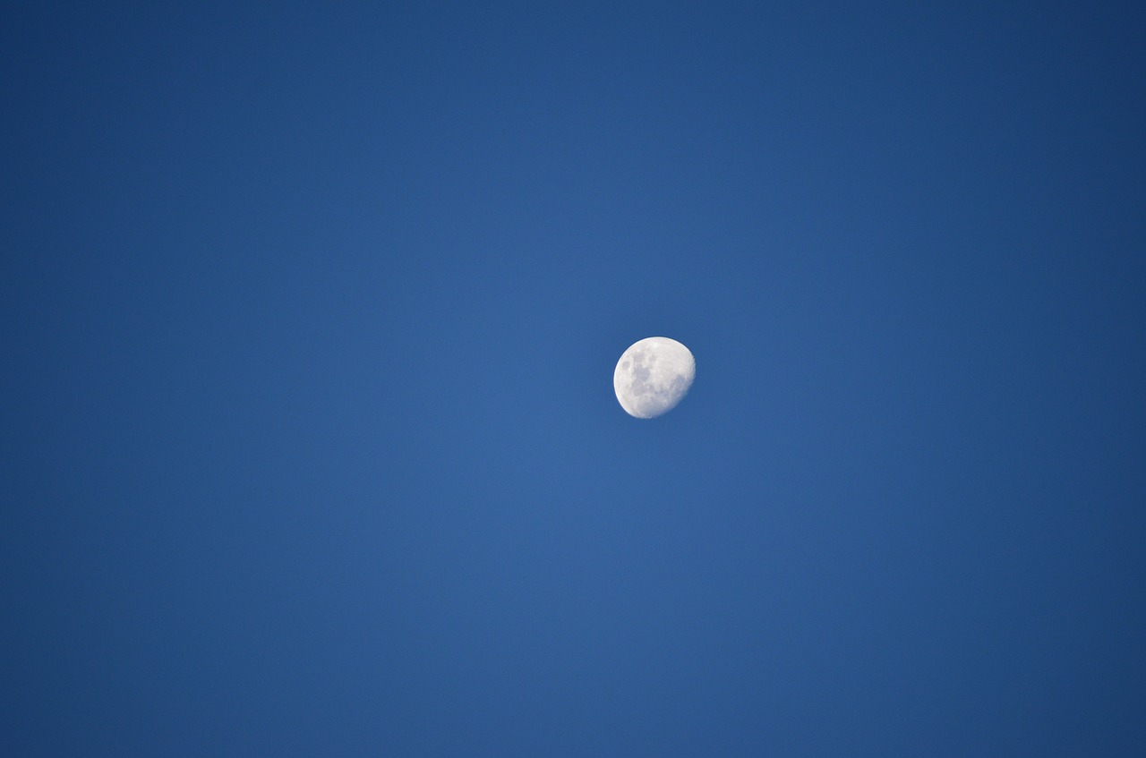 moon sky blue free photo