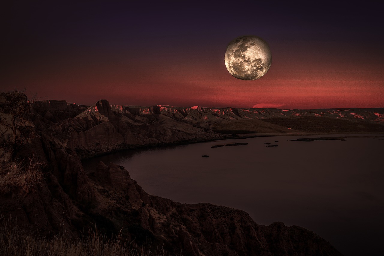 moon  landscape  sky free photo