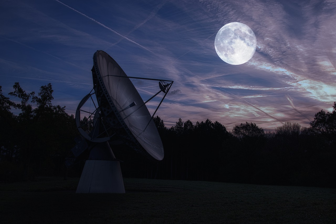 moon  radio telescope  astronomy free photo