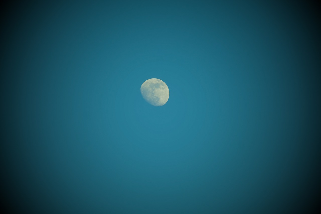moon  sky  blue free photo