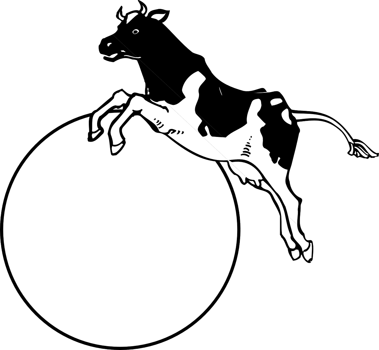 moon cow jumping free photo