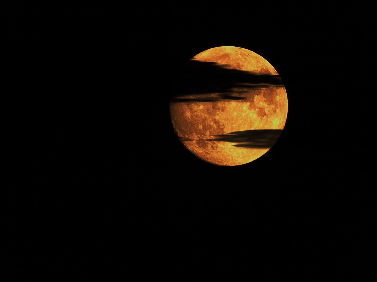 moon night clouds free photo