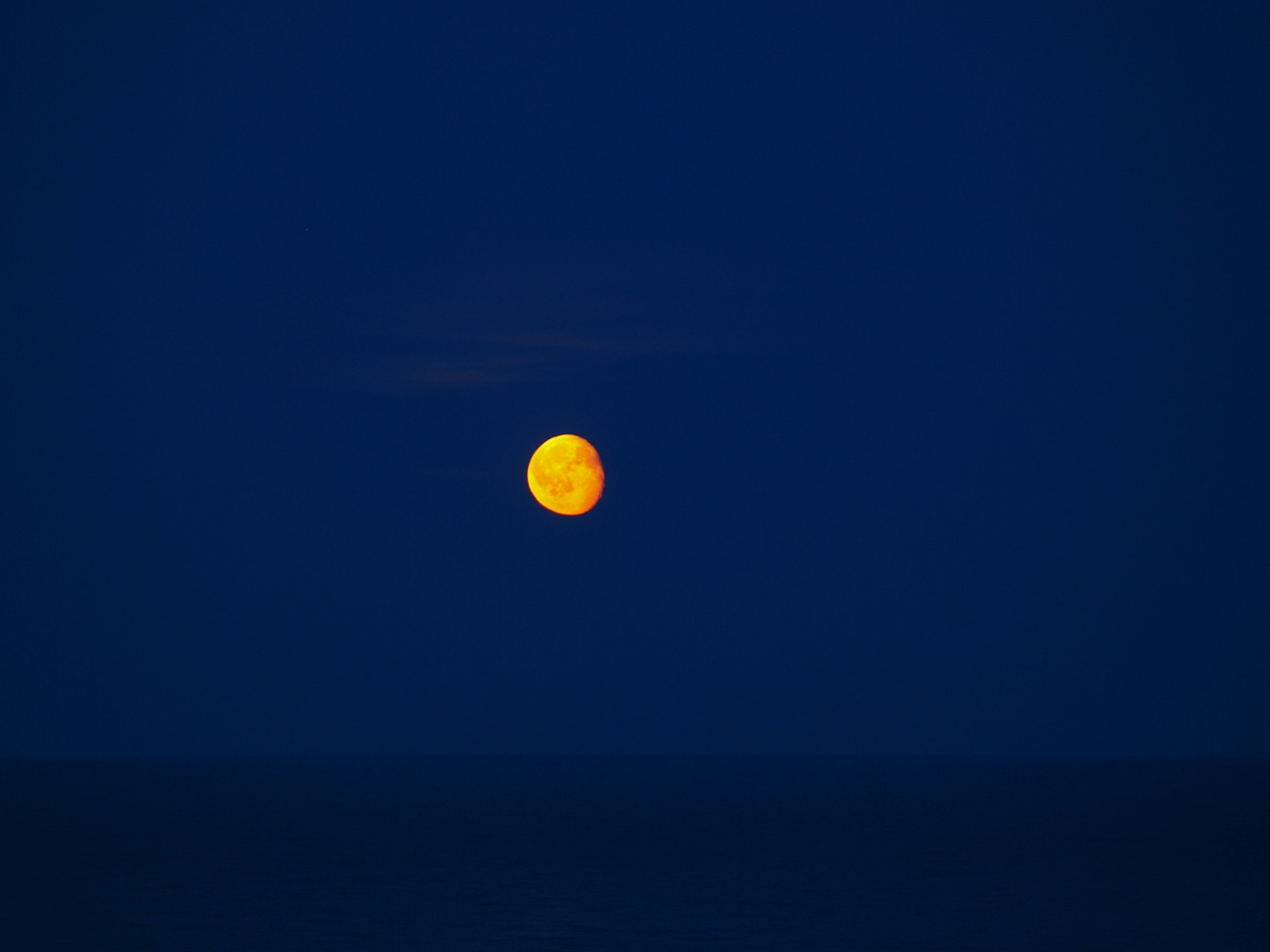 moon sea night free photo