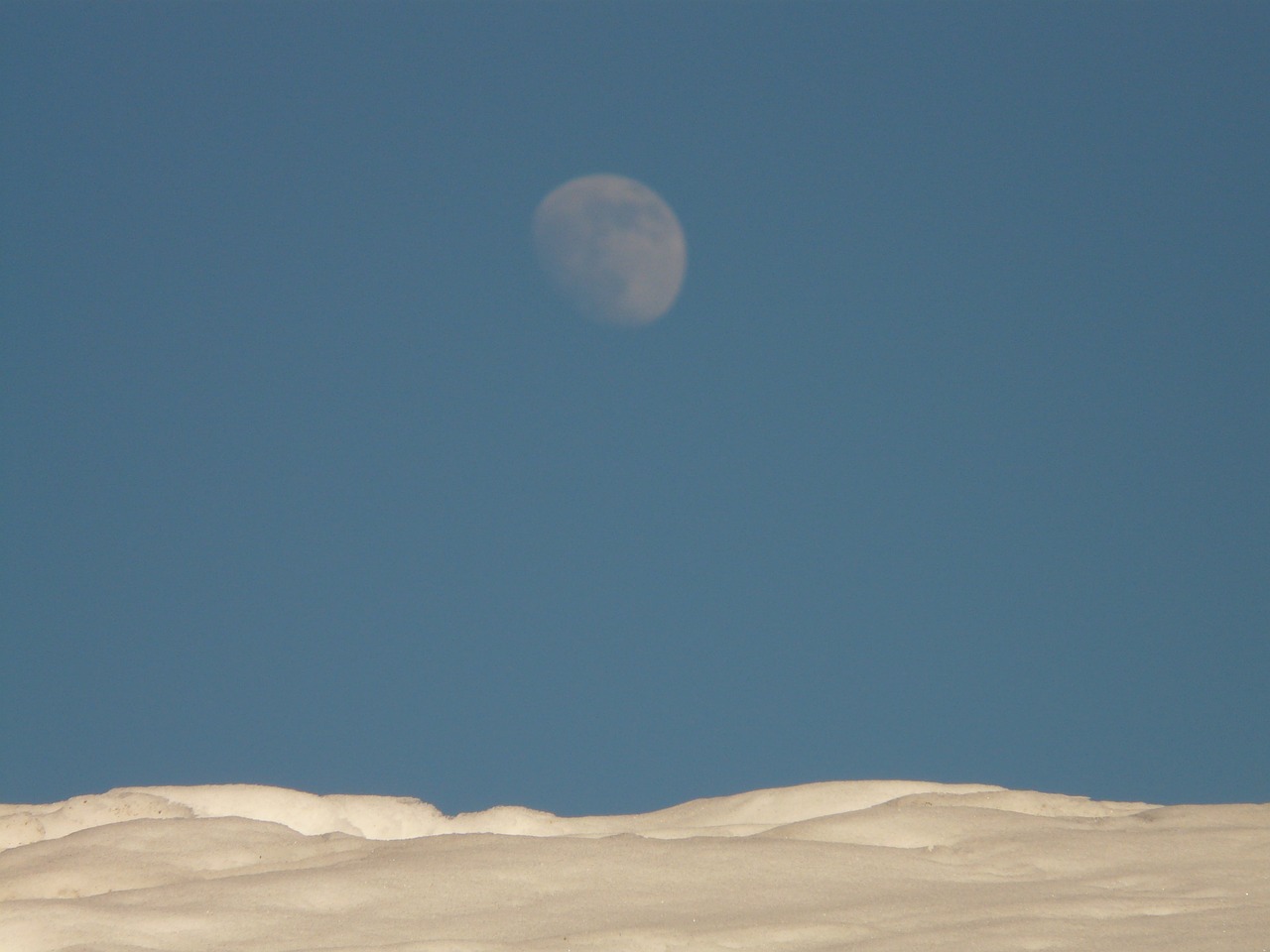 moon snow wintry free photo