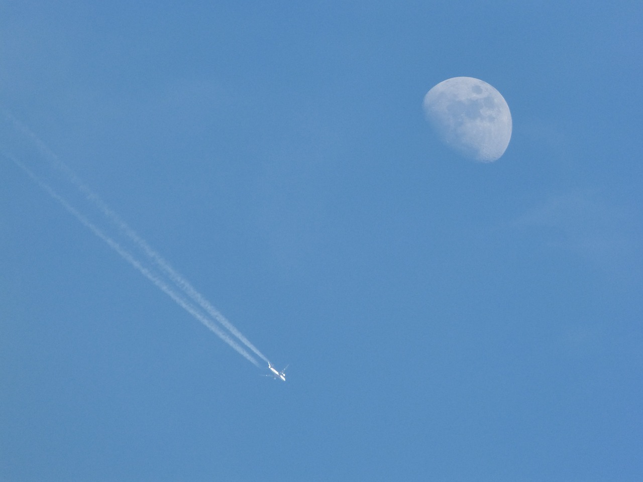 moon aircraft sky free photo