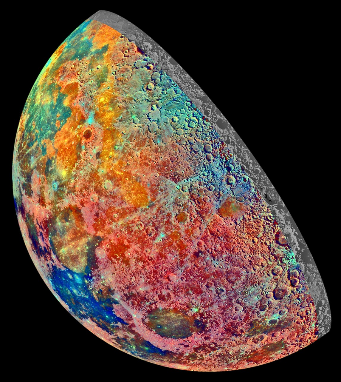 moon increasingly false color free photo