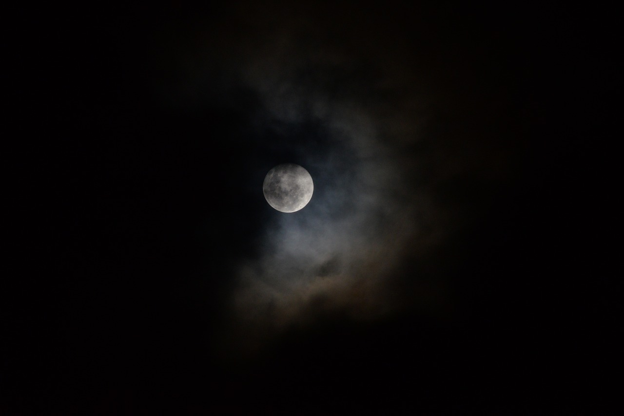 moon clouds penumbra free photo