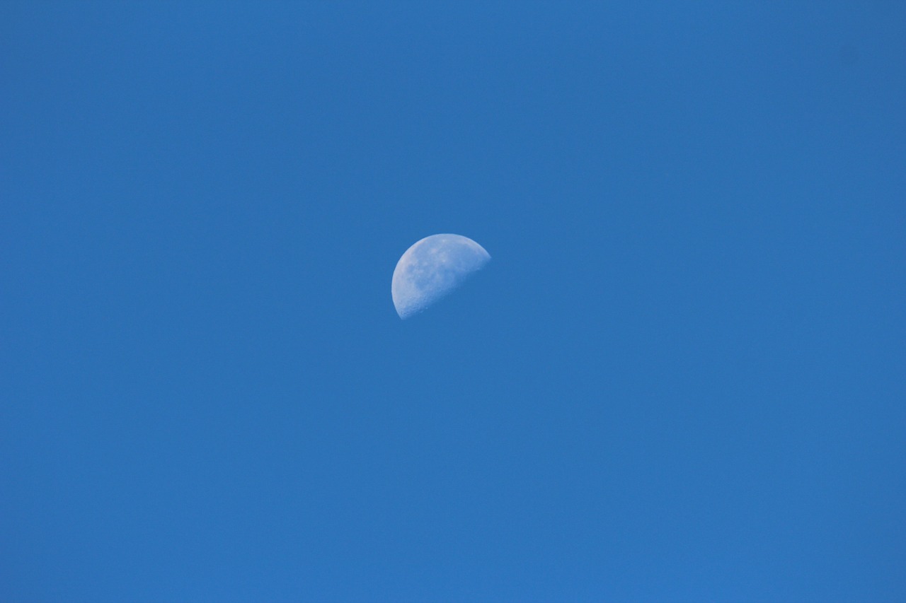 moon blue sky free photo