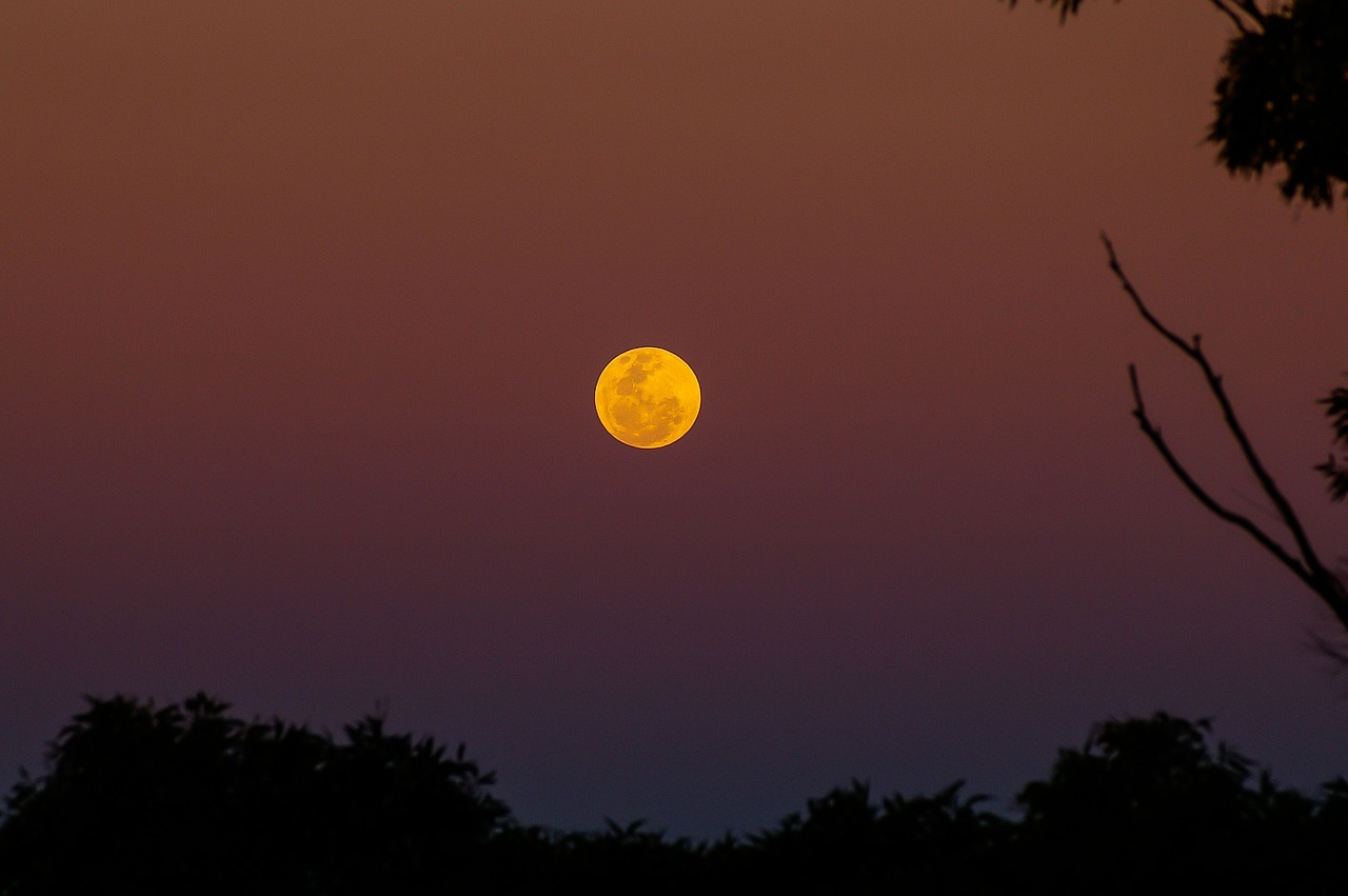 moon sunset red free photo