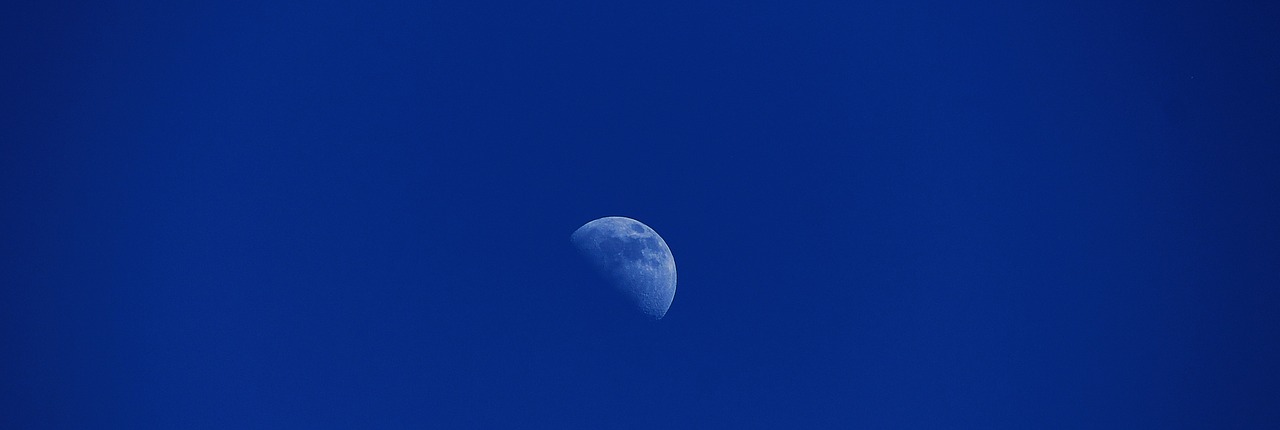 moon sky blue free photo