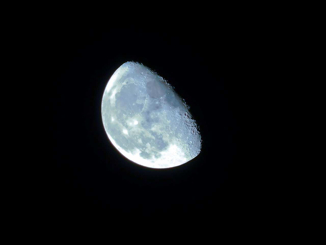 moon night blue free photo