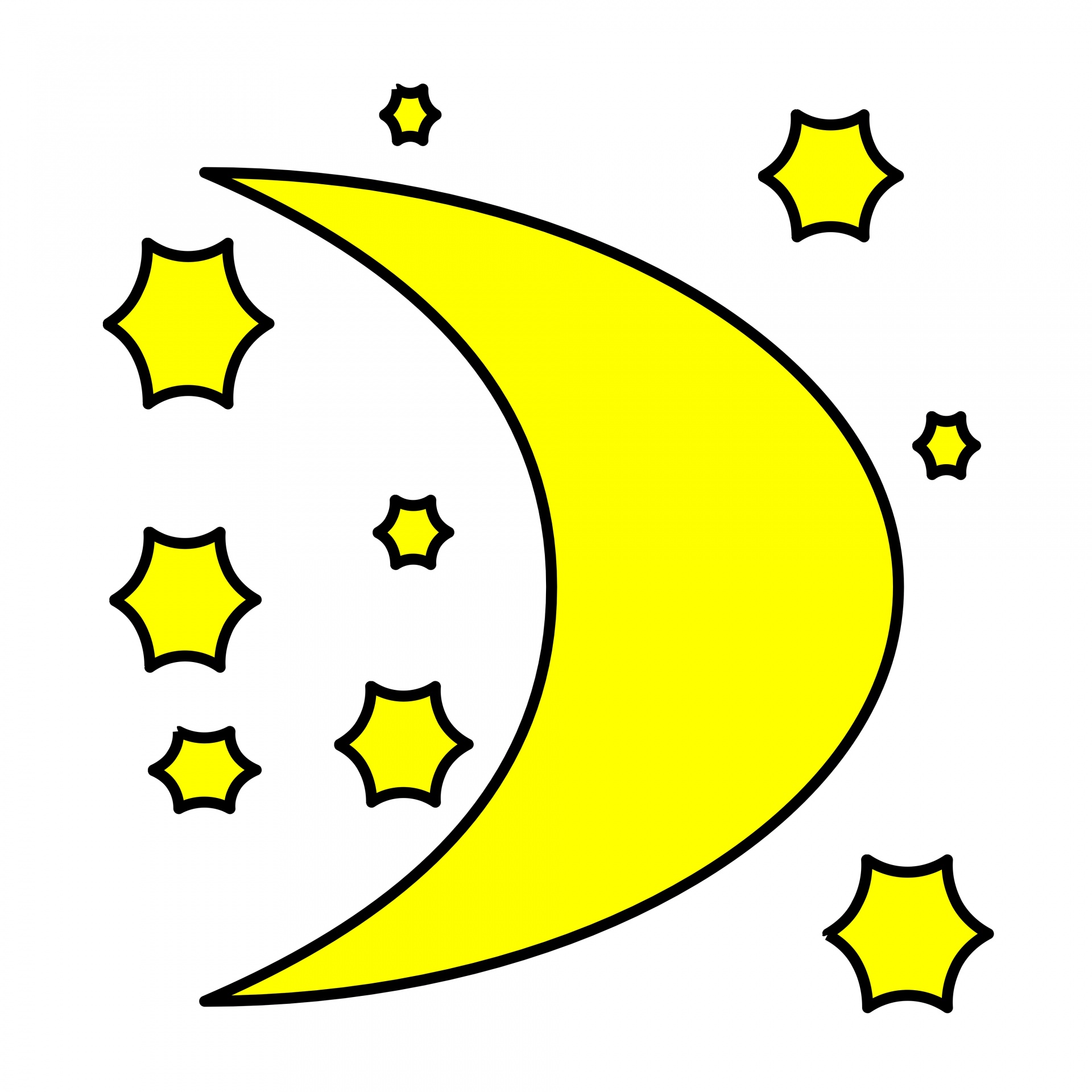 yellow moon stars free photo