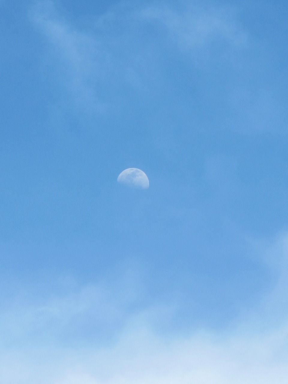 moon day sky clouds free photo