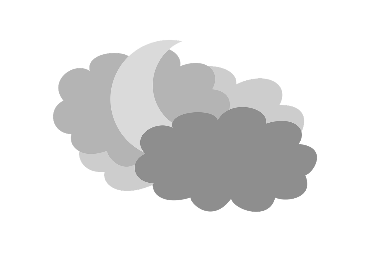 moon in the clouds night sky weather forecast free photo