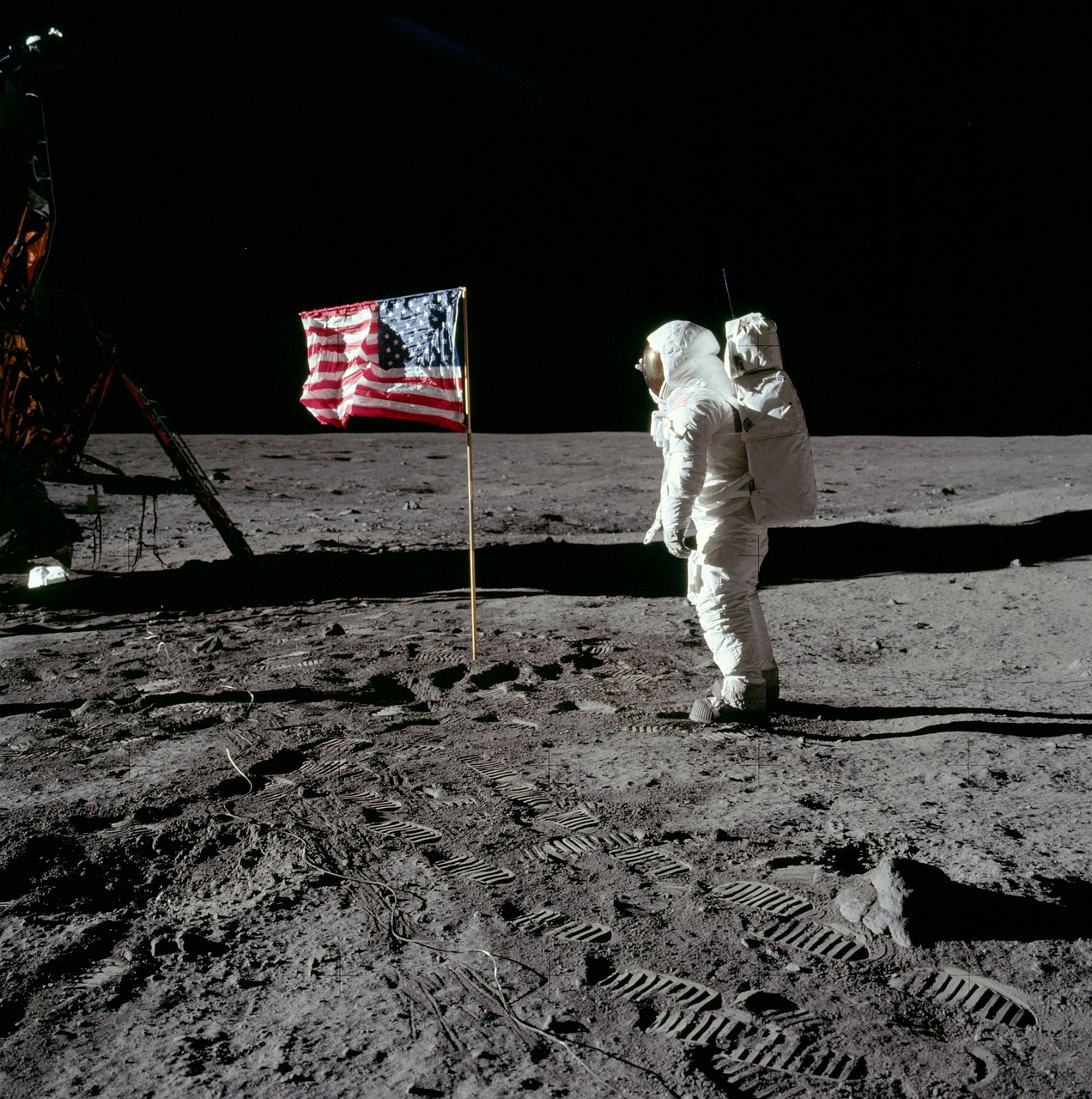 moon landing buzz aldrin america free photo