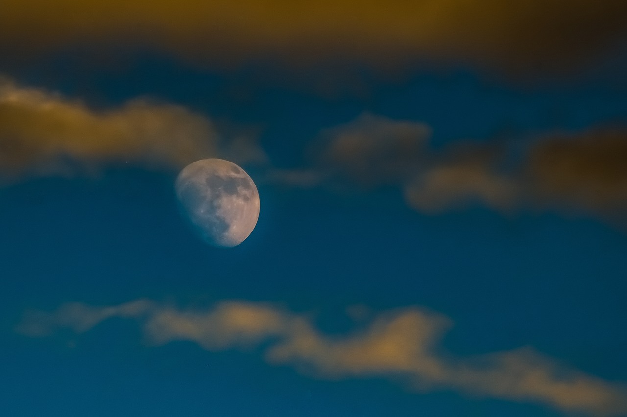 moon rising  sky  clouds free photo