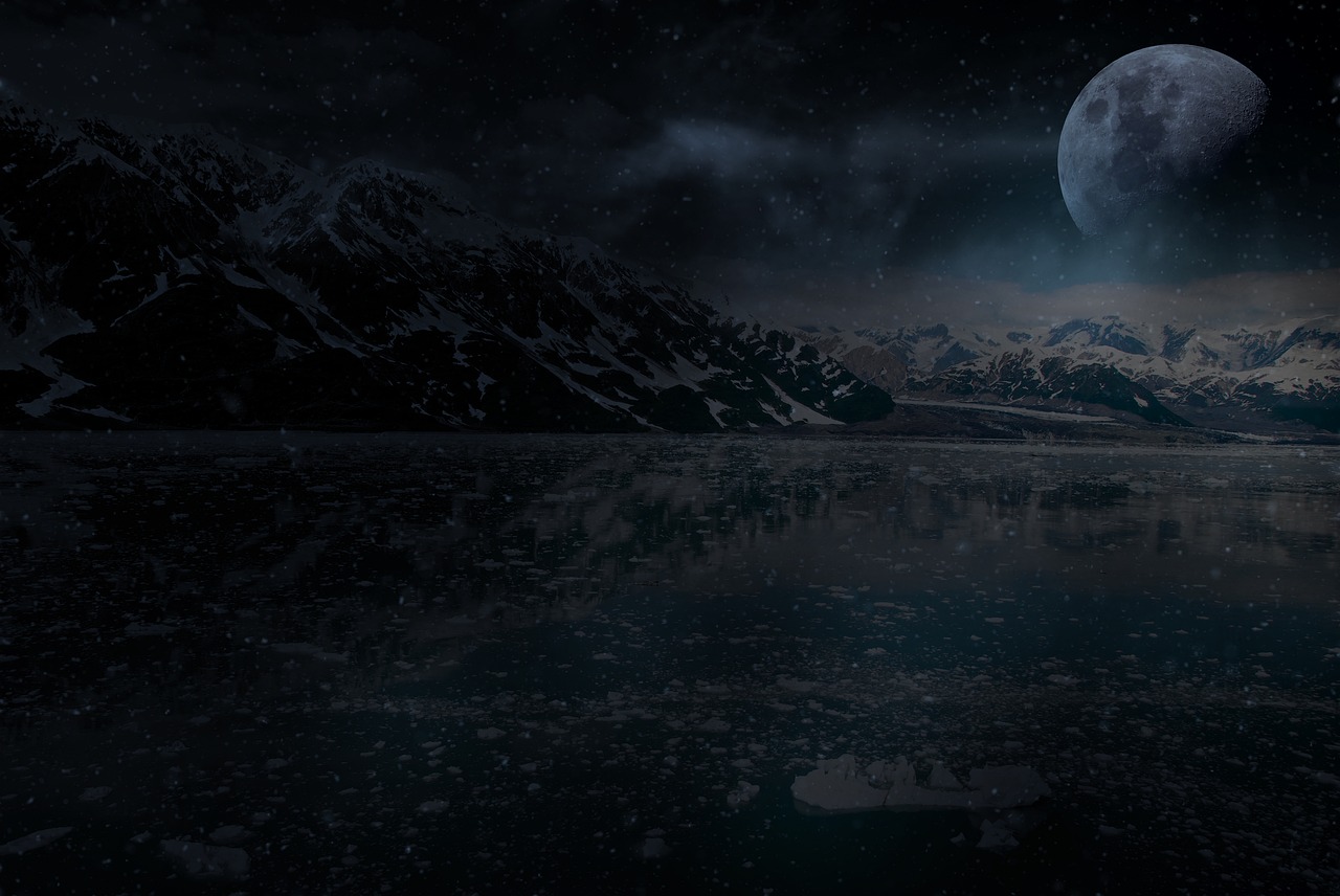 moonlight winter landscape free photo