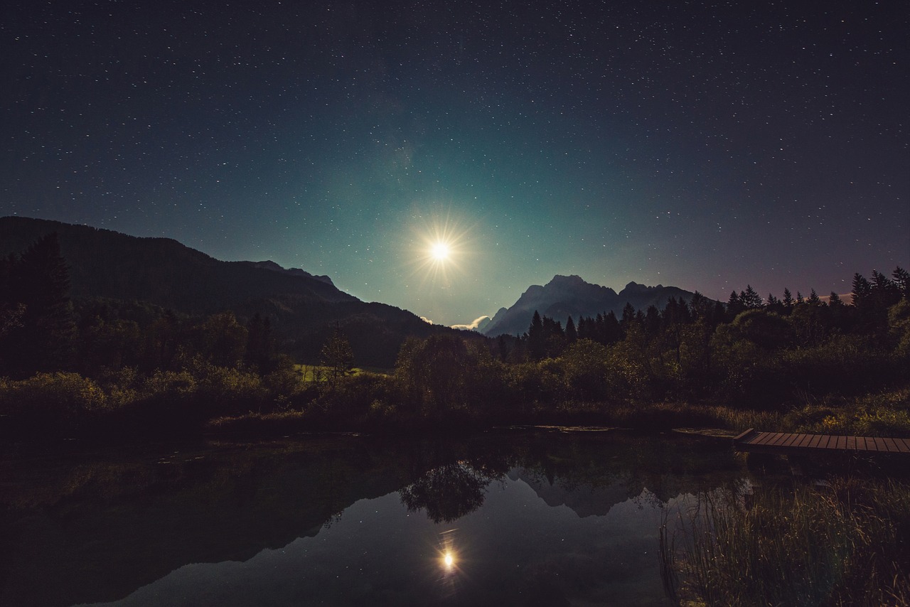 moonshine lake reflection free photo