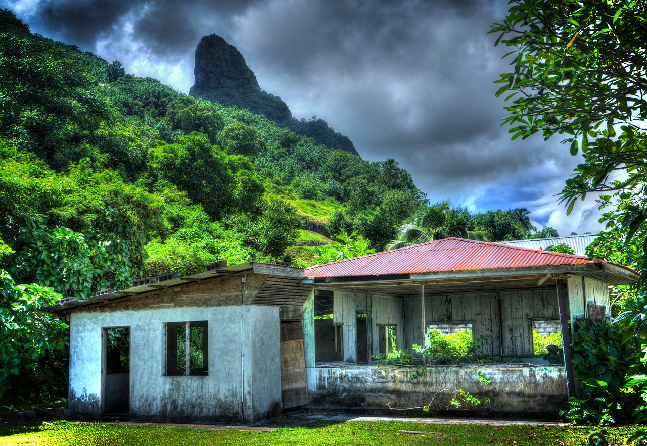 moorea french polynesia abandoned house free photo