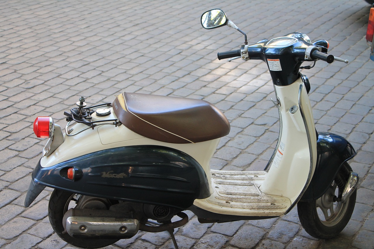 moped  road  cobblestone free photo