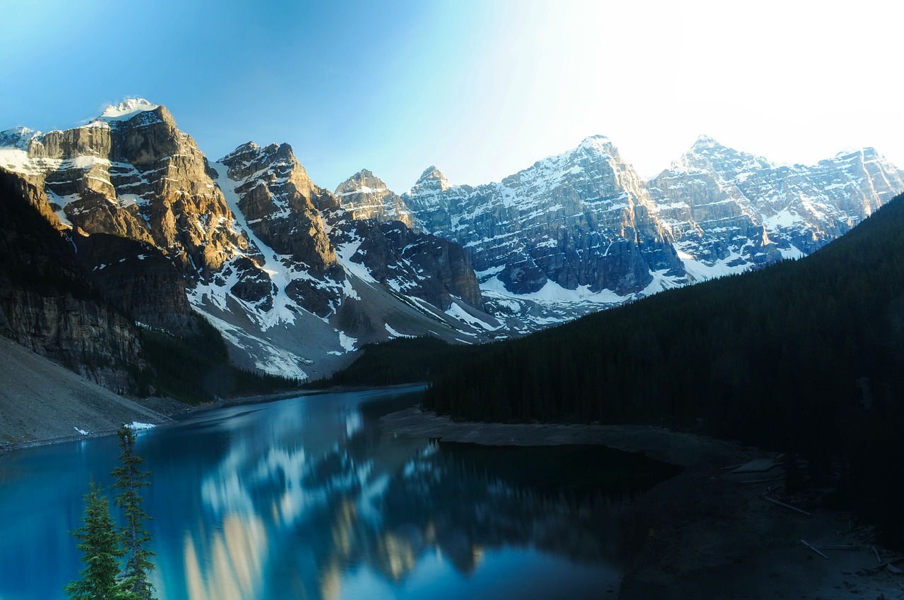 moraine lake water reflections free photo