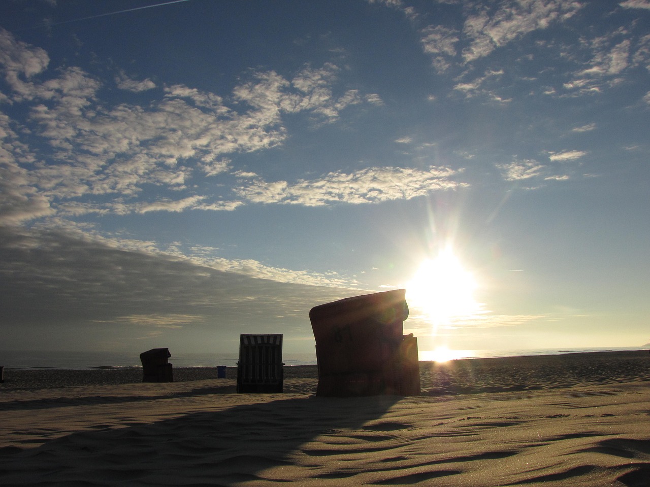 morning beach clouds free photo