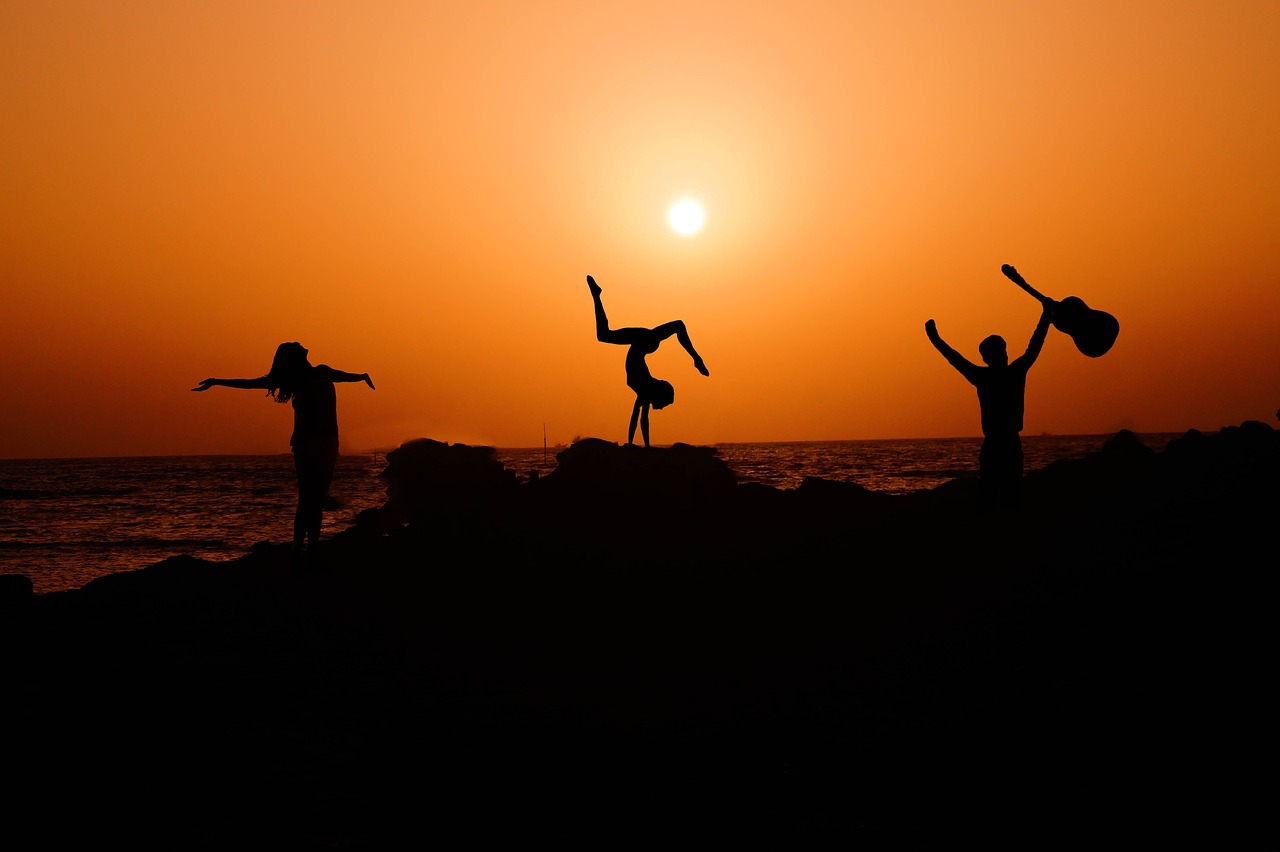 morning  motivation  silhouette sunset free photo