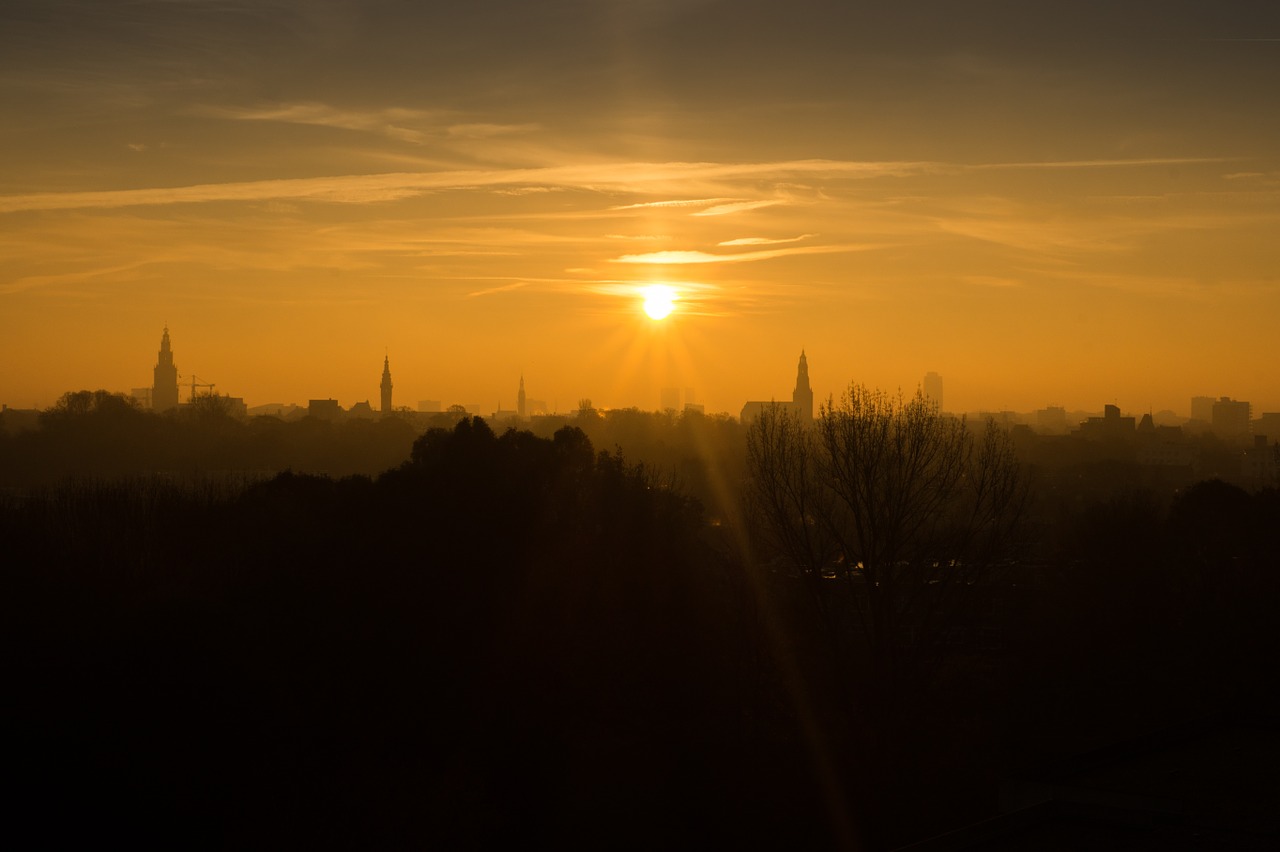 morning city yellow free photo