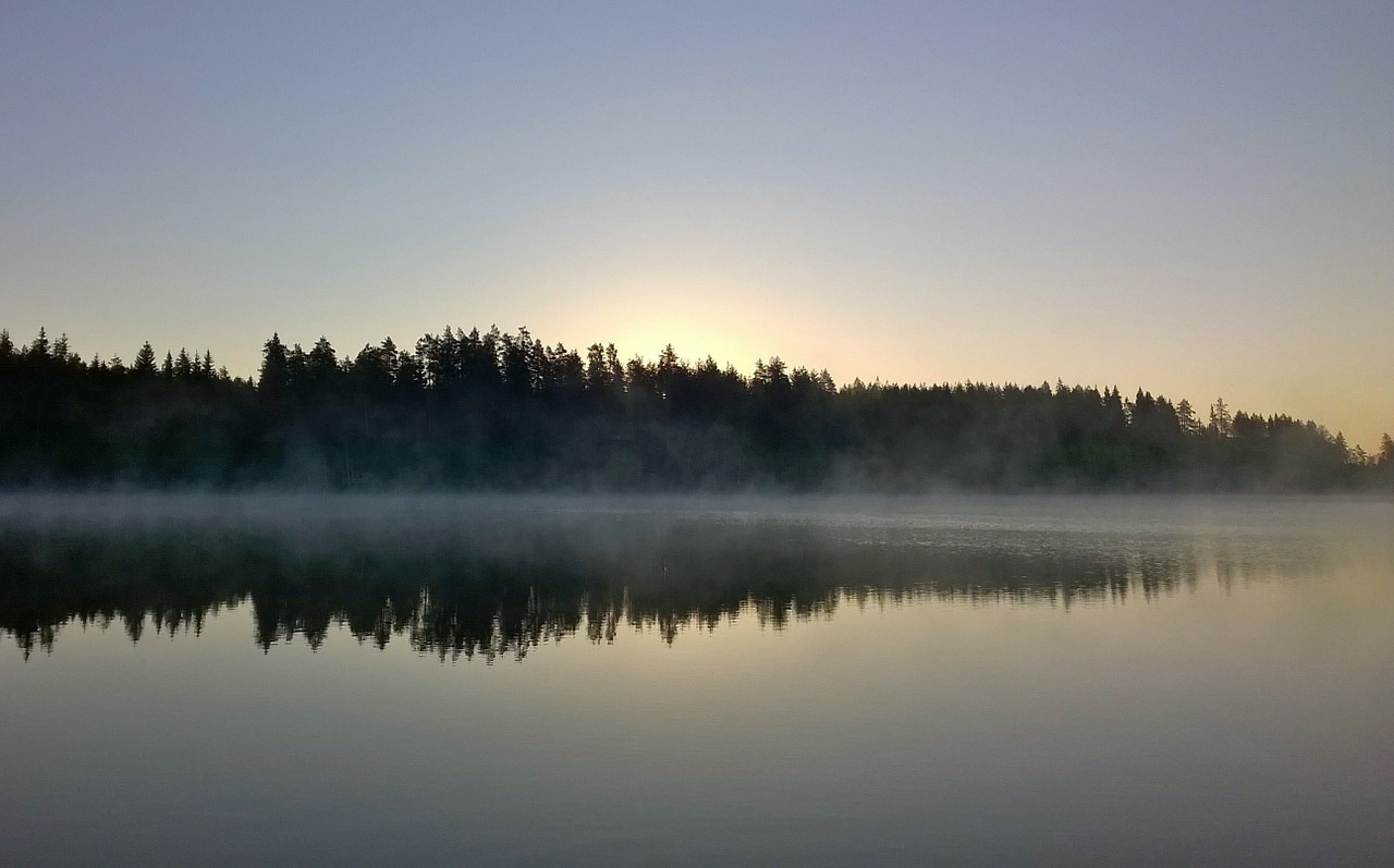 morning water lake free photo
