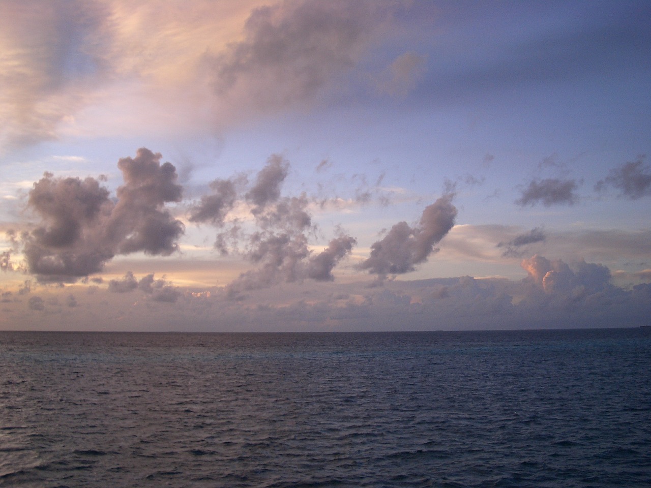 morning glow blue sea clouds free photo