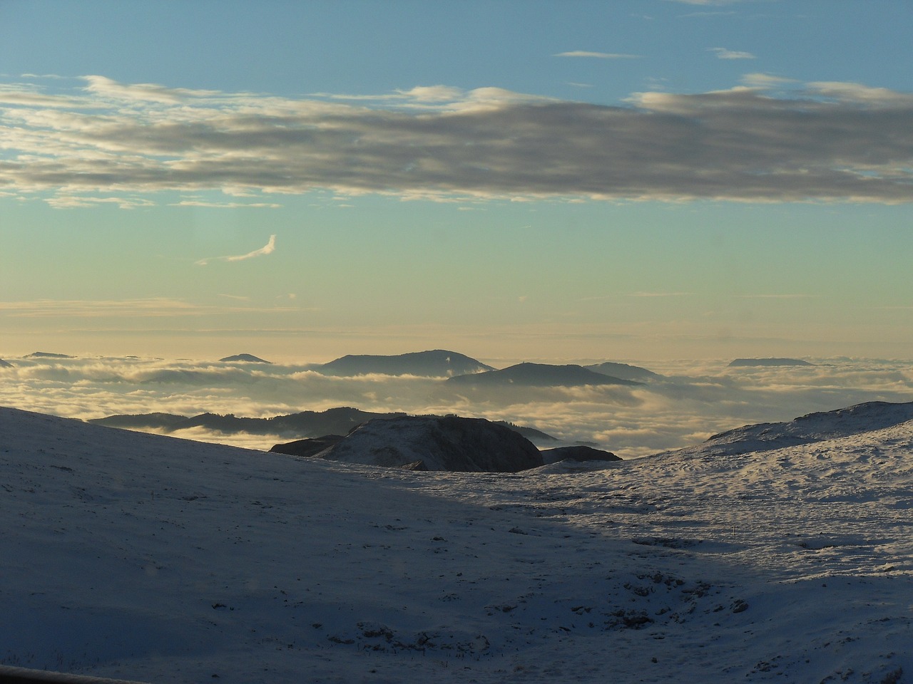 morning sun mountains clouds free photo