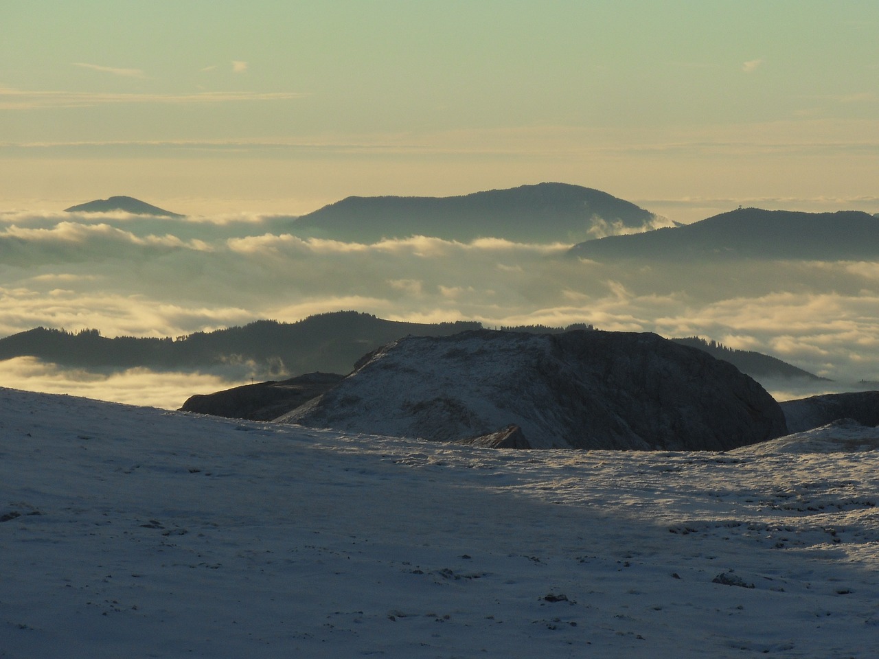 morning sun mountains clouds free photo