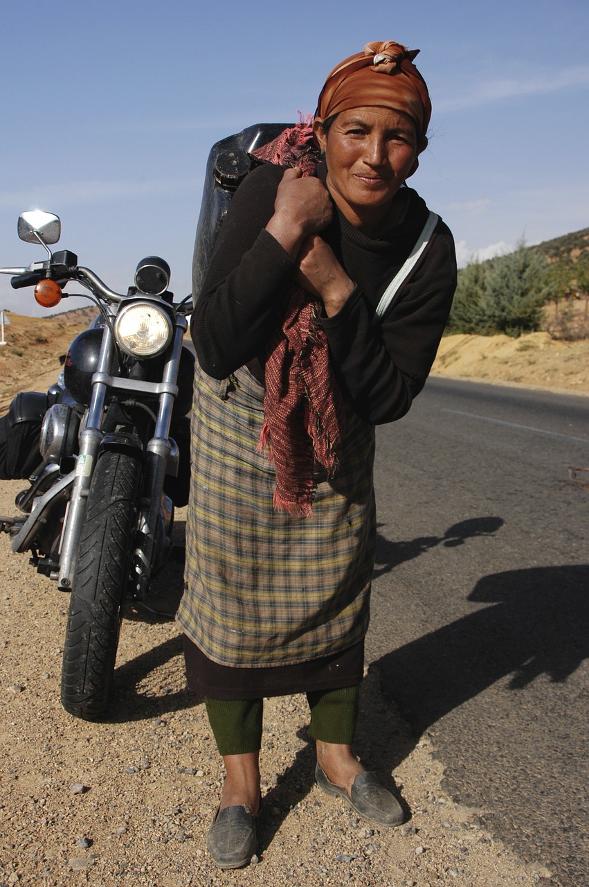 moroccan woman motorcycle free photo