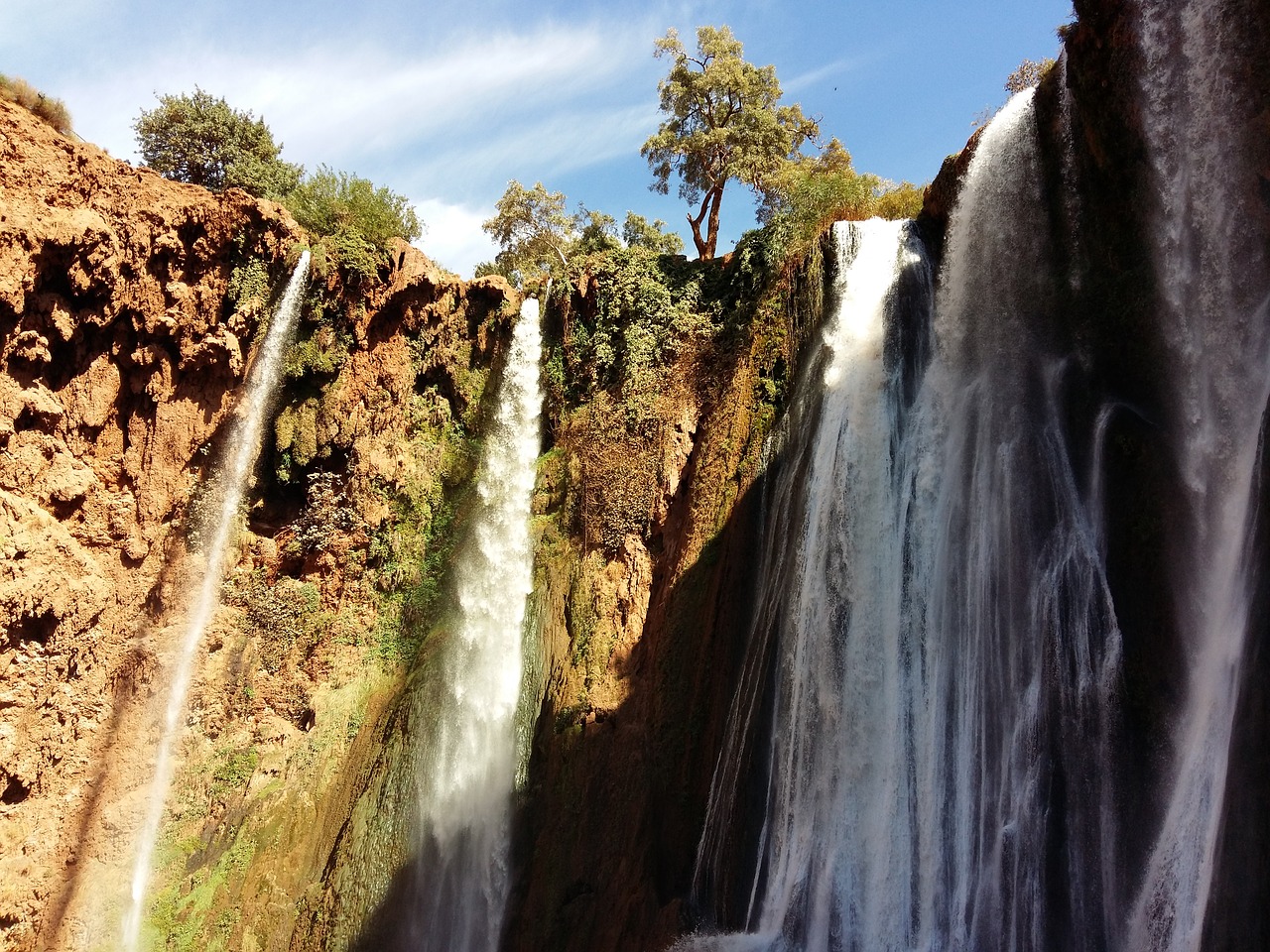 waterfalls ouzoud morocco tanaghmeilt free photo